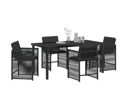 Aia Söögilaudade Komplekt 5 Pcs Must Polürotang