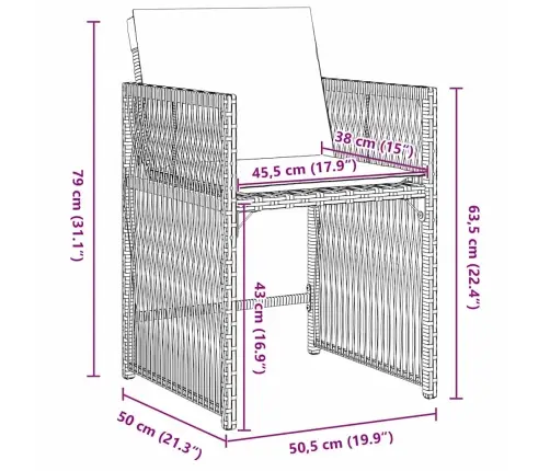 Aia Söögilaudade Komplekt 5 Pcs Must Polürotang