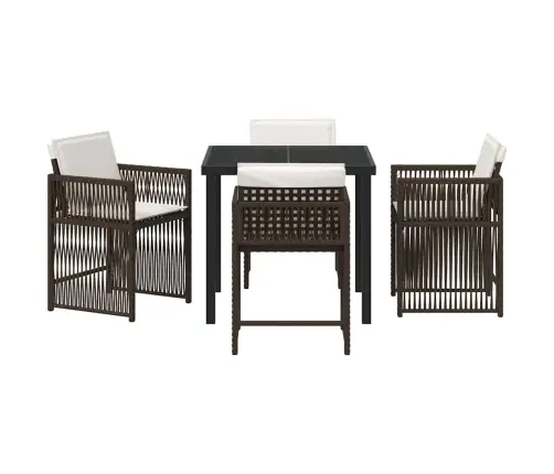 Sodo Valgomojo Komplektas 5 Pcs Ruda Poliratanas