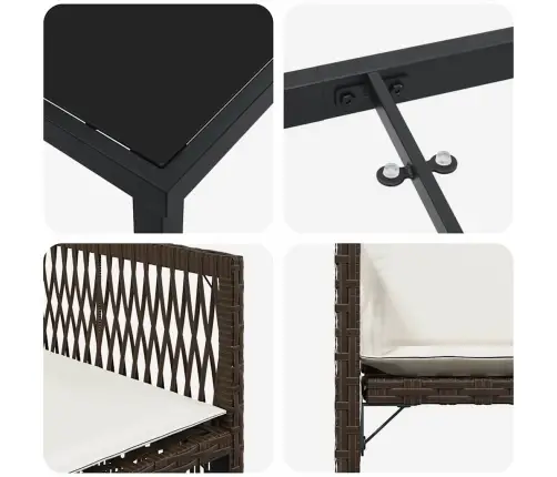 Aia Söögilaudade Komplekt 5 Pcs Pruun Polürotang