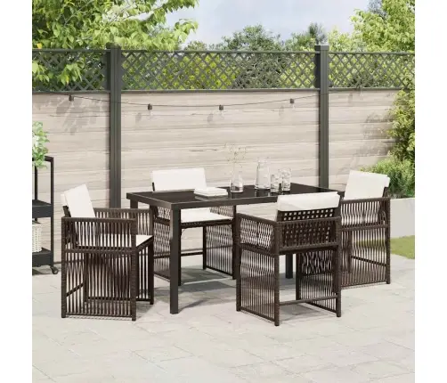 Aia Söögilaudade Komplekt 5 Pcs Pruun Polürotang