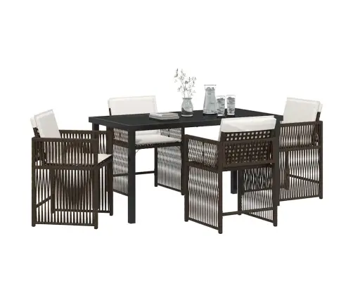 Aia Söögilaudade Komplekt 5 Pcs Pruun Polürotang