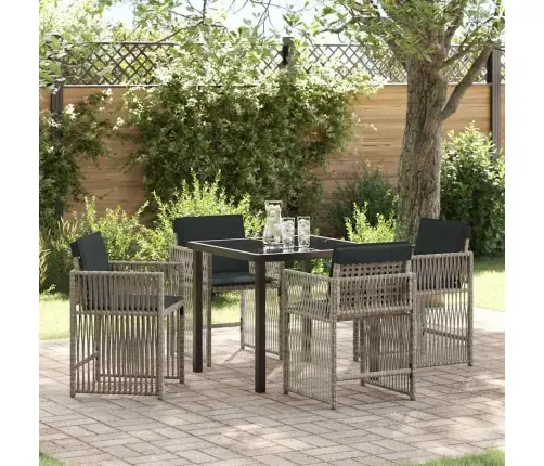 Dārza Ēdamgalds 5 Pcs Gaiši Pelēks Poliratāns Vidaxl