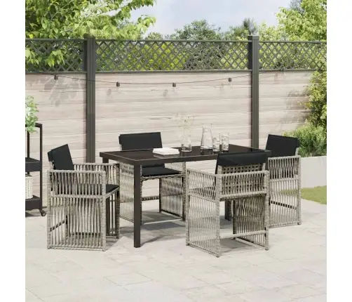 Dārza Ēdamgalds 5 Pcs Gaiši Pelēks Poliratāns Vidaxl