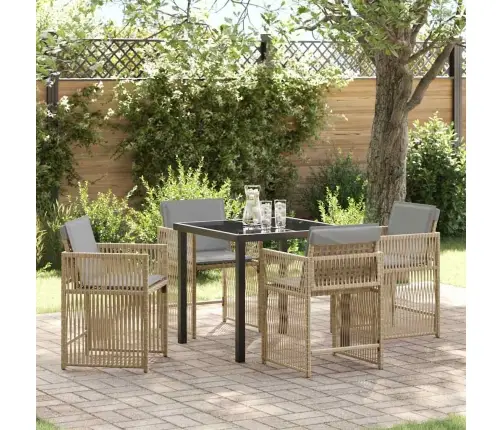 Sodo Valgomojo Komplektas 5 Pcs Smėlio Poliratanas