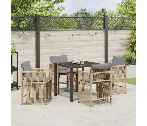 Sodo Valgomojo Komplektas 5 Pcs Smėlio Poliratanas