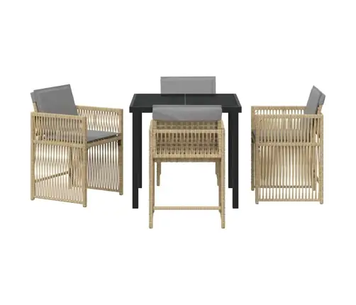 Sodo Valgomojo Komplektas 5 Pcs Smėlio Poliratanas