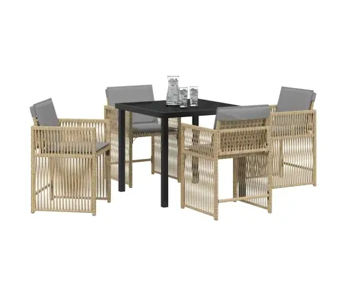 Sodo Valgomojo Komplektas 5 Pcs Smėlio Poliratanas