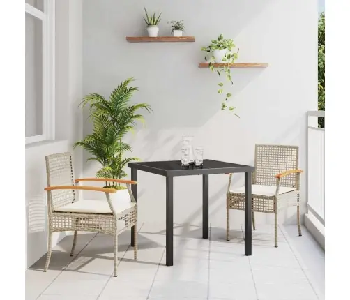 Aia Söögilaudade Komplekt 3 Pcs Beež Polürotang