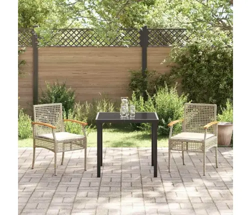 Aia Söögilaudade Komplekt 3 Pcs Beež Polürotang