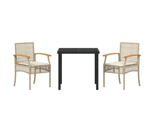 Aia Söögilaudade Komplekt 3 Pcs Beež Polürotang