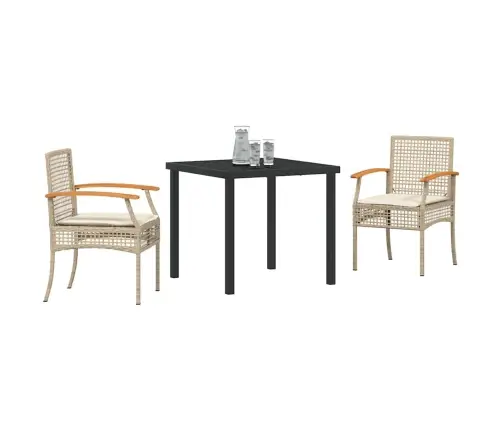 Aia Söögilaudade Komplekt 3 Pcs Beež Polürotang