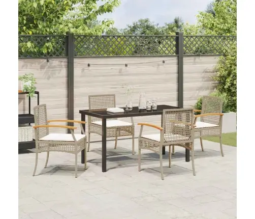 Sodo Valgomojo Komplektas 5 Pcs Smėlio Poliratanas