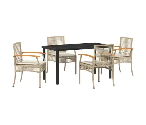 Sodo Valgomojo Komplektas 5 Pcs Smėlio Poliratanas