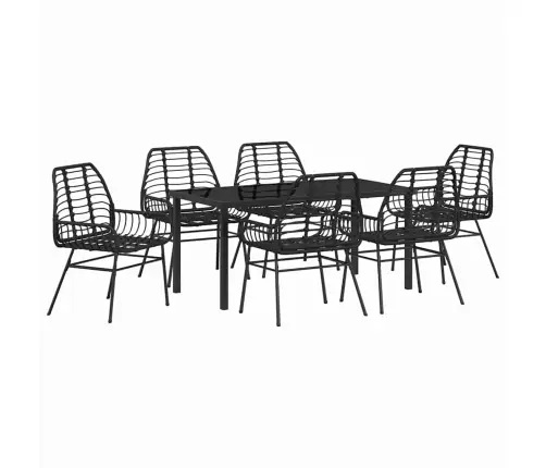 Aia Söögilaudade Komplekt 7 Pcs Must Polürotang