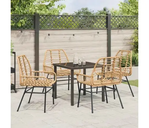 5 Daļu Dārza Galds Brūns Polirasas Vidaxl