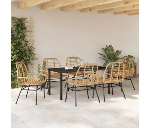 Aia Söögilaudade Komplekt 7 Pcs Pruun Polürotang