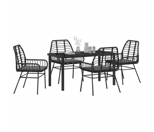 Aia Söögilaudade Komplekt 5 Pcs Must Polürotang