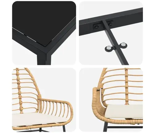 5 Daļu Dārza Galds Ar Spilveniem. Brūns Polirattans. Vidaxl