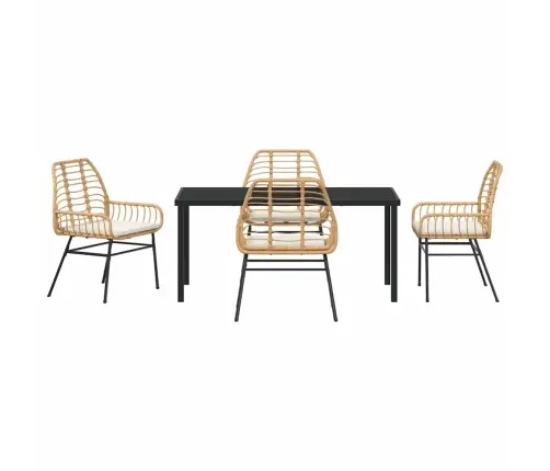 5 Daļu Dārza Galds Ar Spilveniem. Brūns Polirattans. Vidaxl