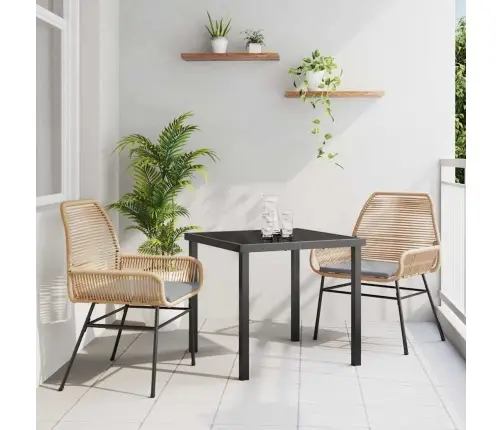 3 Daļu Dārza Ēdamgalds Ar Spilveniem Brūnā Polirotangā Vidaxl 3 Daļu Dārza Ēdamgalds Ar Spilveniem Brūnā Polirotangā Vidaxl