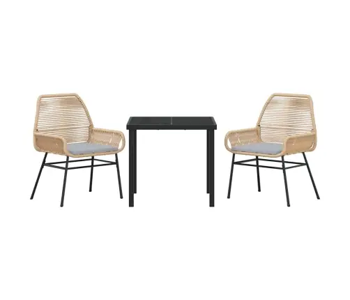 3 Daļu Dārza Ēdamgalds Ar Spilveniem Brūnā Polirotangā Vidaxl 3 Daļu Dārza Ēdamgalds Ar Spilveniem Brūnā Polirotangā Vidaxl