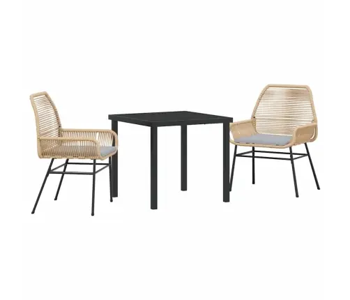 3 Daļu Dārza Ēdamgalds Ar Spilveniem Brūnā Polirotangā Vidaxl 3 Daļu Dārza Ēdamgalds Ar Spilveniem Brūnā Polirotangā Vidaxl