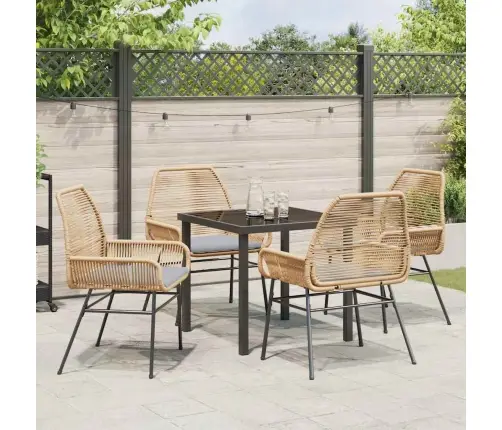 5 Gabalu Dārza Ēdināšanas Komplekts Ar Spilveniem, Brūns Poliratanas Vidaxl