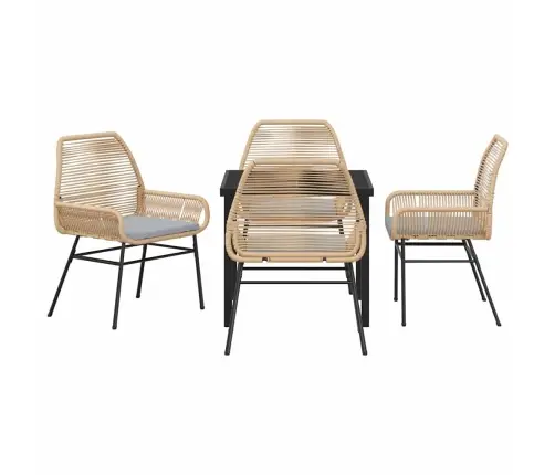 5 Gabalu Dārza Ēdināšanas Komplekts Ar Spilveniem, Brūns Poliratanas Vidaxl