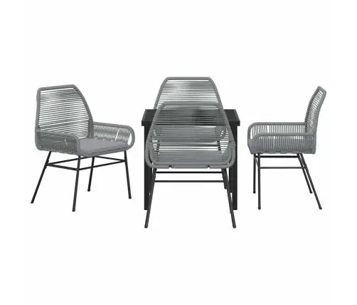 5 Daļu Dārza Ēdamgalda Komplekts Ar Spilveniem, Pelēks Polyrattans Vidaxl