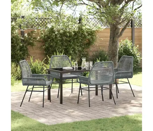 Sodo Valgomojo Komplektas Su Pagalve 5 Pcs Pilka Poliratanas