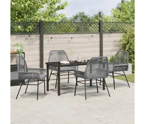 Sodo Valgomojo Komplektas Su Pagalve 5 Pcs Pilka Poliratanas