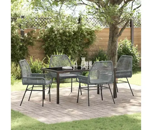 Sodo Valgomojo Komplektas 5 Pcs Pilka Poliratanas