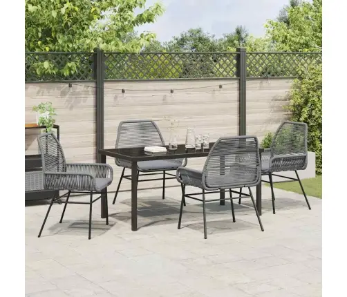 Sodo Valgomojo Komplektas 5 Pcs Pilka Poliratanas