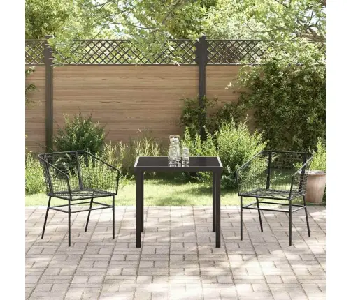 Aia Söögilaudade Komplekt 3 Pcs Must Polürotang