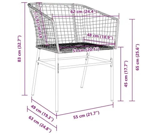 Aia Söögilaudade Komplekt 3 Pcs Must Polürotang