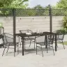 5 Daļu Dārza Ēdamzāles Komplekts, Melns Polirattans Vidaxl