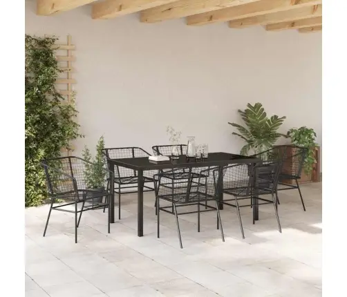 Aia Söögilaudade Komplekt 7 Pcs Must Polürotang