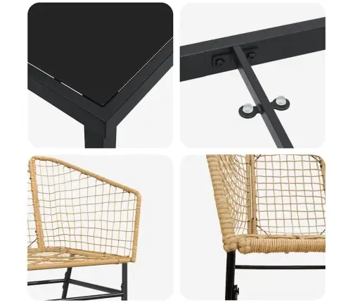 Sodo Valgomojo Komplektas 5 Pcs Ruda Poliratanas