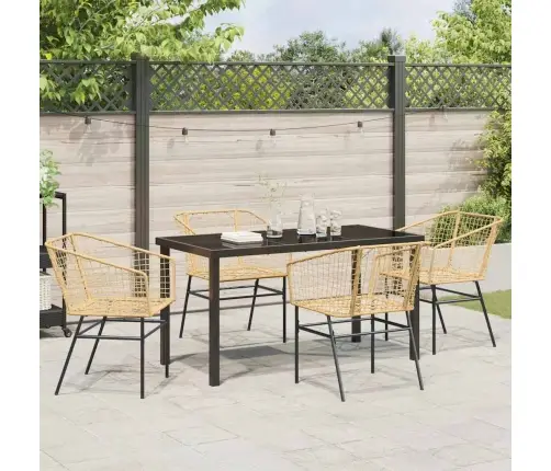 Sodo Valgomojo Komplektas 5 Pcs Ruda Poliratanas