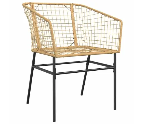 7 Daļu Dārza Ēdamgalds, Brūns, Poliestera Rattan Vidaxl