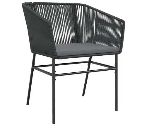 Dārza Ēdamgalds Ar Spilvenu 7 Pcs Melna Standarta Pe Ratan Vidaxl