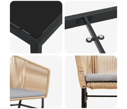 Sodo Valgomojo Komplektas 5 Pcs Ruda Poli Ratanas