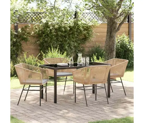 Aia Söögilaudade Komplekt 5 Pcs Pruun Pulbervärvitud Teras