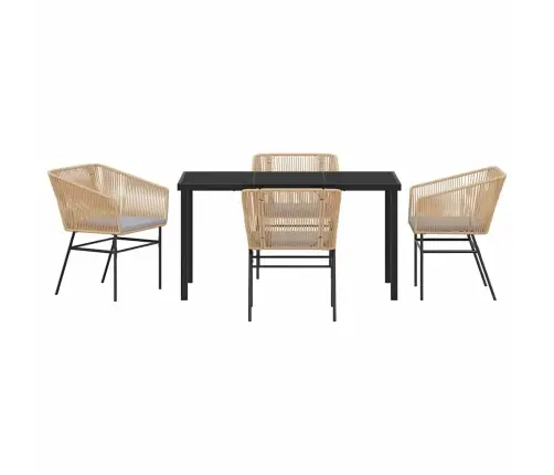 Aia Söögilaudade Komplekt 5 Pcs Pruun Pulbervärvitud Teras