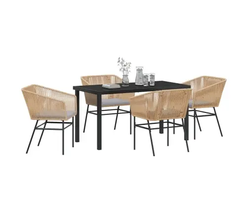 Aia Söögilaudade Komplekt 5 Pcs Pruun Pulbervärvitud Teras