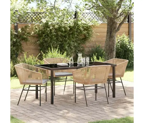 5 Daļu Dārza Ēdamgalda Komplekts Ar Spilventiņiem Brūnā Poliratānā Vidaxl 5 Daļu Dārza Ēdamgalda Komplekts Ar Spilventiņiem Brūnā Poliratānā Vidaxl