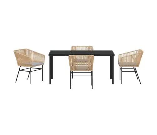 5 Daļu Dārza Ēdamgalda Komplekts Ar Spilventiņiem Brūnā Poliratānā Vidaxl 5 Daļu Dārza Ēdamgalda Komplekts Ar Spilventiņiem Brūnā Poliratānā Vidaxl