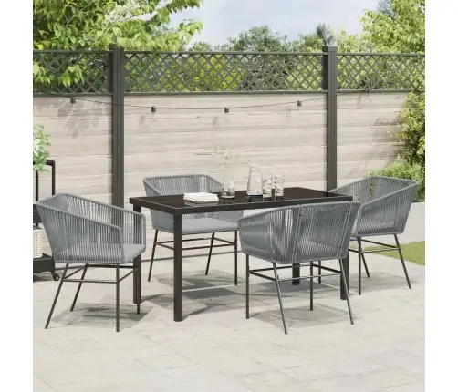 Sodo Valgomojo Komplektas Su Pagalve 5 Pcs Pilka