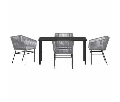 Sodo Valgomojo Komplektas Su Pagalve 5 Pcs Pilka